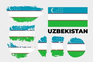 Uzbekistan flag. Flag in grungy style. Independence Day. Vector stock illustration