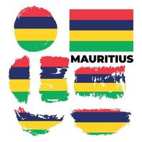 Happy independence day of Mauritius with creative brush flag background. Vector illustration