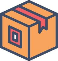 ilustración de vector de caja de paquete en un fondo. símbolos de calidad premium. iconos vectoriales para concepto y diseño gráfico.
