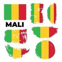 Flag of Mali country. Happy Independence day of Mali background with grunge brush flag illustration. Vector illustration