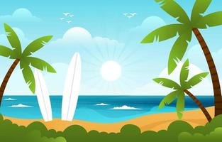 Beach Scenery Background vector