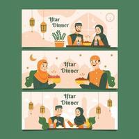 colección de pancartas iftar vector