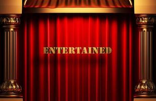 entertained golden word on red curtain photo