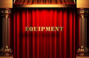 equipment golden word on red curtain photo