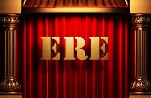 ere golden word on red curtain photo