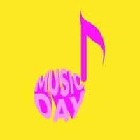 Music day poster. Typography for logotype badge icon card postcard logo, banner, tag. Vector illustration EPS10.