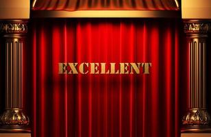 excellent golden word on red curtain photo