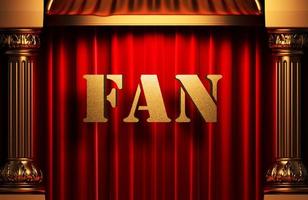 fan golden word on red curtain photo