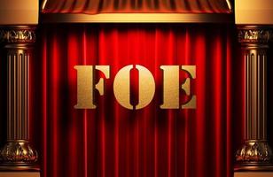 foe golden word on red curtain photo