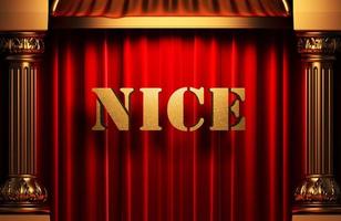 nice golden word on red curtain photo