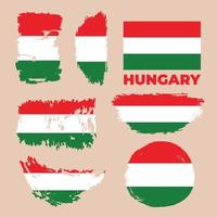Abstract watercolor brush stroke flag for national day of Hungary. Vector illustration