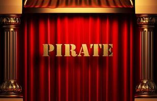 pirate golden word on red curtain photo