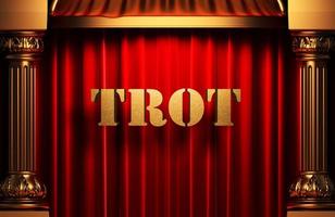 trot golden word on red curtain photo