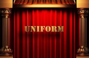 uniform golden word on red curtain photo