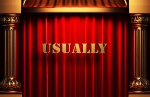 usually golden word on red curtain photo
