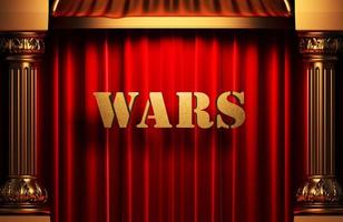wars golden word on red curtain photo