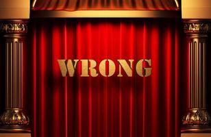 wrong golden word on red curtain photo