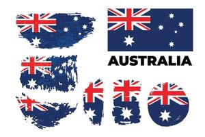 Australia grunge flag set on a white background. Vector illustration. Vector illustration