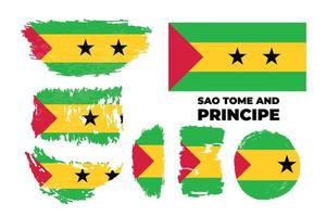 Artistic grungy watercolor brush flag of Sao Tome and Principe country. vector
