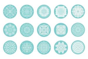 Highlights icon. Stories Covers abstract Icons. Set of vector icons with different mandalas. Magic story covers. Boho social media mystic minimal icons, simple bohemian hand drawn logo design.