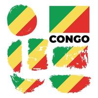 Congo flag, vector illustration on a white background. Vector illustration