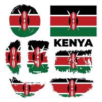 Kenya flag. Brush strokes are drawn by hand. Independence Day vector