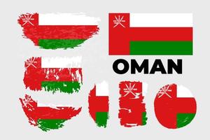 Horizontal Abstract Grunge Brushed Flag of Oman vector