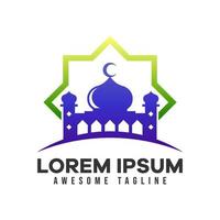 Mosque logo. Modern vector illustration suitable for Islamic theme, Ramadan, or Islamic celebration. colorful style.