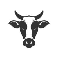 Cow head vector illustration. Cow icon. Animal farm. Cow silhouette.