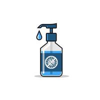 Hand sanitizer bottle icon. Hand sanitizer vector. Disinfection. Washing gel kills most bacteria, and fungi and stops some viruses such as coronavirus. Covid-19 spread prevention concept. vector