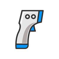 vector de icono de pistola térmica aislado sobre fondo blanco de la colección de atención médica. protección contra el coronavirus. estilo de color plano.