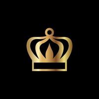 icono de la corona. ilustración de vector de corona con color dorado aislado en fondo negro, adecuado para icono, logotipo o cualquier elemento de diseño con forma de corona