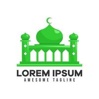 logotipo de la mezquita. ilustración vectorial moderna adecuada para el tema islámico, el ramadán o la celebración islámica. estilo colorido vector