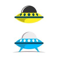 Ilustración de vector de nave espacial extraterrestre OVNI. apto para plantilla gráfica de nave espacial con estilo de color plano