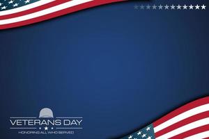 fondo de imagen vectorial para las celebraciones del día de los veteranos con la bandera estadounidense y el área del espacio de copia. adecuado para colocar en el contenido con ese tema. vector