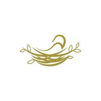 Bird nest vector logo illustration. Nest icon. Animal nature home symbol.