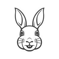 rabbit head vector illustration. rabbit outline graphic.
