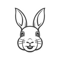 rabbit head vector illustration. rabbit outline graphic.