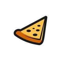 icono de rebanada de pizza. ilustración de diseño de vector de pizza creativa. moderno icono de rebanada de pizza estilo de color plano signo simple. adecuado para restaurante o icono de comida