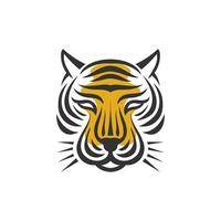 Ilustración de imagen vectorial de cabeza de tigre aislada sobre fondo blanco. apto para icono, logotipo, fondo con tema de tigre vector