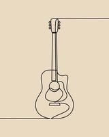 dibujo de línea continua en la guitarra vector