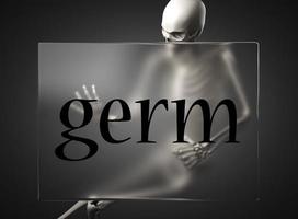 germ word on glass and skeleton photo