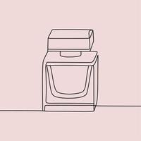 continuous line drawing on perfume vector