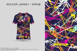 Sports jersey and t-shirt template sports jersey design vector mockup. Sports design for football, racing, gaming jersey. Vector.