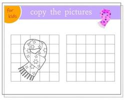 Copy a picture, educational games for children, cartoon scarf. vector