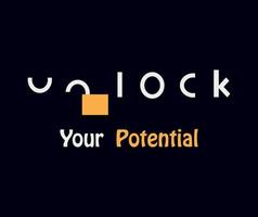 logo concept with typography model and padlock image vector