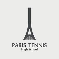 concepto del logo de la escuela secundaria de tenis en parís vector