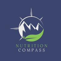 compass logo design concept with a combination of leaf images vector