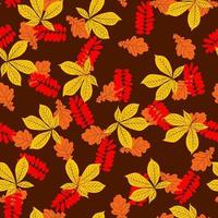 seamless pattern of autumn leaves. vector illustration.