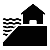 ilustración vectorial de inundación de la casa en un fondo. símbolos de calidad premium. iconos vectoriales para el concepto y el diseño gráfico. vector